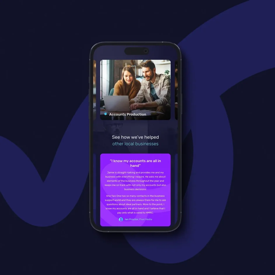 mobile phone on a dark blue background