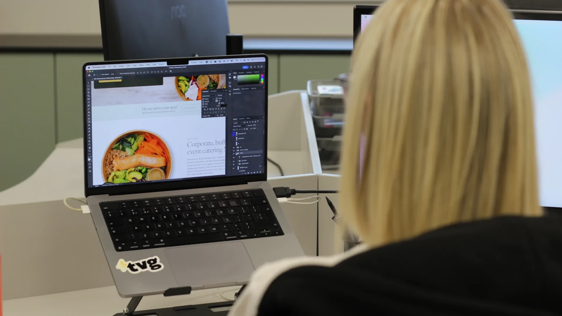 Shelley our Graphic Designer working on a new website.
