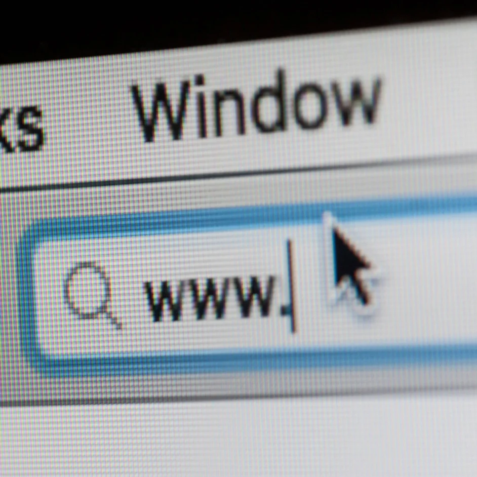 A mouse cursor hovering over the URL search bar.