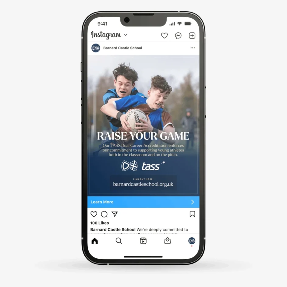 An iPhone displaying an Instagram post by Barney.